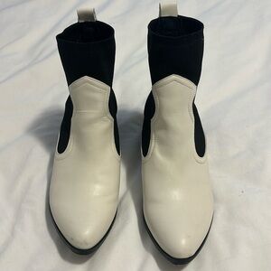Black and white booties